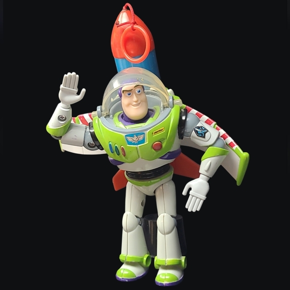 1995 Buzz Lightyear Action Figure With The Big One Flying Rocket - Picture 1 of 14